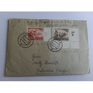 KOPERTA POZNAŃ POSEN, ZNACZEK STEMPEL, 1943 R