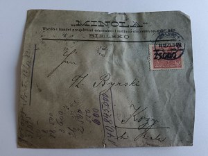 MINOLA ENVELOPE, BIELSKO, STAMP STAMP 1923