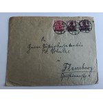ENVELOPE FLENSBURG, STAMP, STAMP GDANSK DANZIG 1920