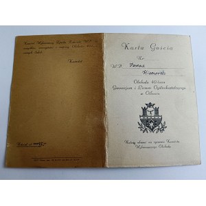KARTA HOSTA OLKUSZ OSLAVA 40. VÝROČÍ STŘEDNÍ A VYSOKÉ ŠKOLY 1957
