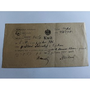 GRYBÓW, CIĘŻKOWICE, KWIT 1905