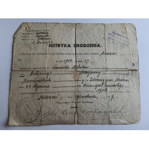 ŁĘCZYCA, ŁÓDŹ, KUTNO, RODNÝ LIST 1939