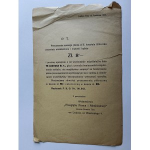 NOTICE LVIV, ERNEST TILL LAW AND ADMINISTRATION REVIEW PUBLISHING HOUSE 1935