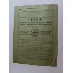 PRICE LIST OF CHEMICALS FOR CONTROL OF DISEASES AND PESTS OF CULTIVATED PLANTS, 1938, CIESZYN CENTRLAL OF HORTICULTURAL NEEDS HELENA WOJTKOWA