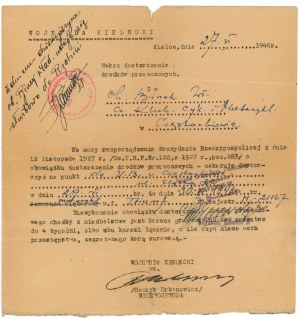Order to provide means of transportation, Kielce 1946 (901)