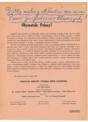 Announcement, request for donation to Legionaries. Lviv 1917 (359)