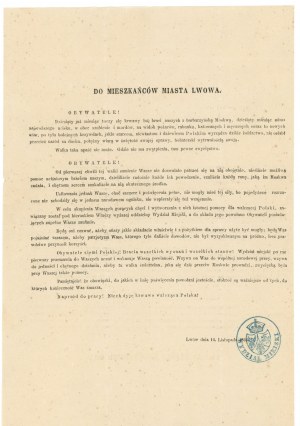 January Uprising 1863, Proclamation to the citizens of Lviv (357)