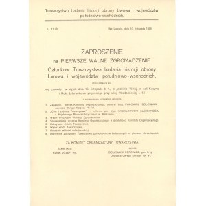 Zaproszenie, Towarzystwo badania historii Lwowa, 1928 (352)