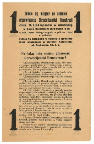 II RP, Propaganda leaflet, Christian Democracy, Lviv (353)