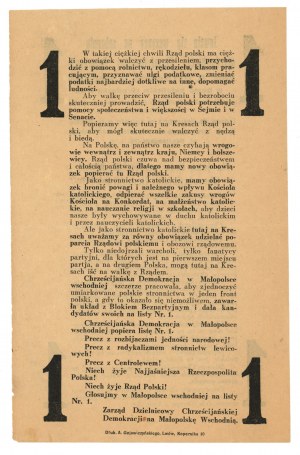 II RP, Propaganda leaflet, Christian Democracy, Lviv (353)