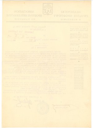 Akademicki Związek Sportowy Warsaw, letter, 1939 (361)