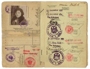 Circulation card, Bytom 1934. revenue stamps (303)
