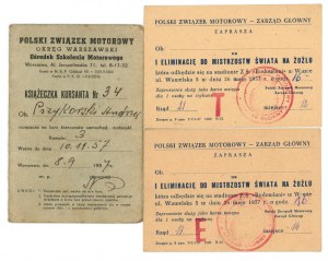 Polish Motor Association, course booklet and 2 invitations. Total of 3 pcs. (310)
