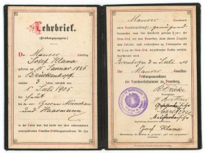 Journeyman's certificate, Bydgoszcz 1908 (313)