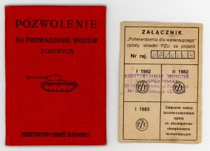 Permit to operate combat vehicles, 1960 (923)