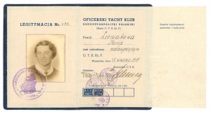 Officers' Yacht Club, Warsaw, ID card 1937 (115)