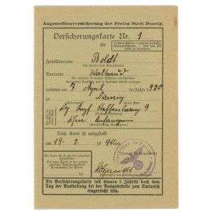 Wolne Miast Gdańsk, Karta Ubezpieczeniowa, 1940. Znaczki revenue (132)