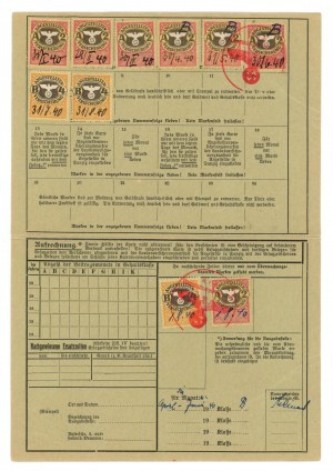 Free Cities of Gdansk, Insurance Card, 1940. revenue stamps (132)
