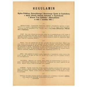 Regulamin - Ogólnopolski Motocyklowy i Rowerowy Zjazd, Częstochowa 1946 (182)