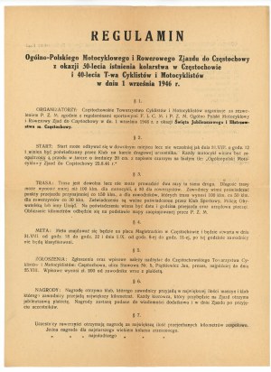 Regulations - All-Poland Motorcycle and Bicycle Rally, Częstochowa 1946 (182)