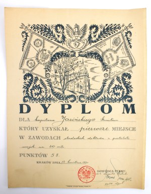 Diploma - shooting competition of the 20th infantry regiment, Kraków, 1930 (222)