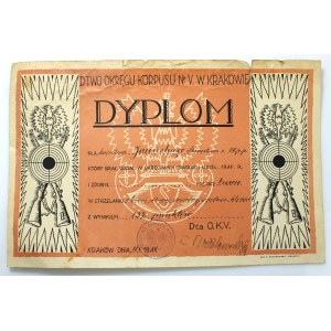 Dyplom zawody strzeleckie D.O.K. V, Kraków, 1930 r. (223)