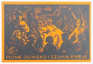Set of wood engravings by Wincenty Gawron - The Fire is Burning and the Sound of the Glens 17 pcs. (231)