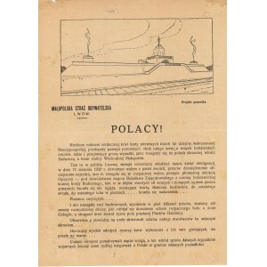 Ulotka - Małopolska Straż Obywatelska. Lwów - Zadwórze, 1930r. (373)