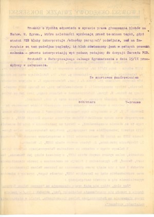 II RP, Lviv Okr. Boxer Union. Letter dated 1933 (376).