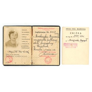 II RP Kolej Dojazdowa Marecka - Zniżka z legitymacją nauczycielki, 1938r. (146)