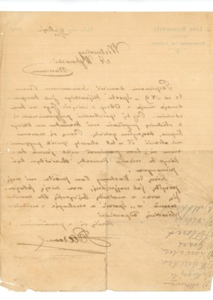 Warsaw Cyclists' Society. Letter of 1898 (317).
