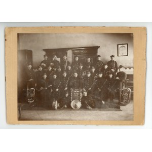 II RP Toruń - Orkiestra. Kolejowe Przysposobienie Wojskowe. Fotografia z zaświadczeniem (500)