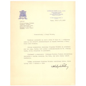 List wysłany przez Kardynała Władysława Rubina do Ks. Zygmunta Pituły. Rzym, 1968 (729)
