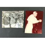 Zestaw fotografii po Kardynale Stefanie Wyszyńskim 13 szt, przedstawiających Jana Pawła II (na niektórych fotografiach widoczny również Kardynał Wyszyński) oraz list z życzeniami Wielkanocnymi wysłany przez S. Wyszyńskiego, Warszawa 1980. (730)