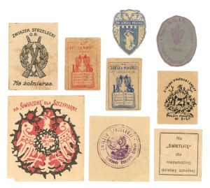 Patriotic bricks from the First War period. Set of 9 pcs. (518)