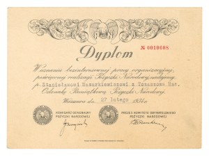 National Loan Commemorative Badge Diploma 1934 For Organizers (215)