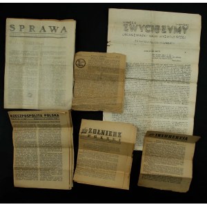 Prasa konspiracyjna - różne tytuły, 6 numerów 1941/42 r (998)