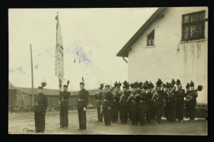 Karviná, Těšín Silesia - photo mining orchestra with banner (884)