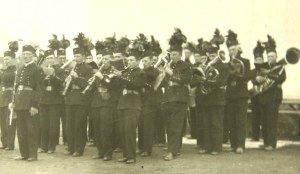 Karviná, Těšín Silesia - photo mining orchestra with banner (884)