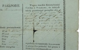 Kingdom of Poland - Passport issued by the Commissioner of Hrubieszow District, 1819 (887)