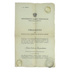 Dokument Ministerstwo Robót Publicznych Warszawa, 1931 (888)