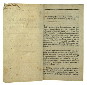 X. Szaniawski - Jak Przepisy Kodexu Napoleona o Rozwodach rozumianemi bydź mają? Warsaw 1811(837)