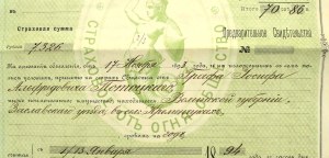 Hr. Józef Potocki - Fire insurance policy of the Warsaw Insurance Society. 1894-1895 (855)