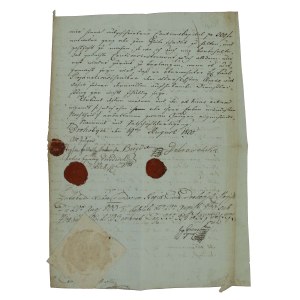 Drohobycz, dokument 19 sierpnia 1800, pieczęć herbowa (858)