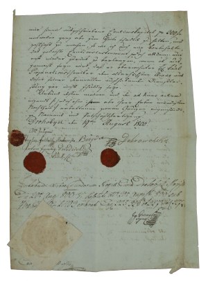 Drohobych, document August 19, 1800, coat of arms seal (858)