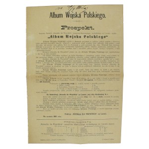 Ulotka reklamowa Album Wojska Polskiego. Wyd. Dziennik Dla Wszystkich we Lwowie, 1880 (859)
