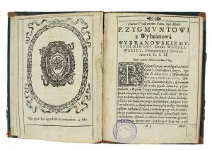 Roza transplanted from earth to heaven, speech of X. Nikolai Laurinovich at the funeral of Marcin of Wybranov Wybranowski, 1638 (861)