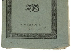 X. Piotrowski, V. - Religious Speech at the solemn rite of the funeral of the heart of Jan III, King of Poland. Warsaw 1830 (866)