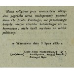 X. Piotrowski, V. - Mowa Religijna przy uroczystym obrzędzie pogrzebu serca Jana III, króla polskiego. Warszawa 1830 (866)