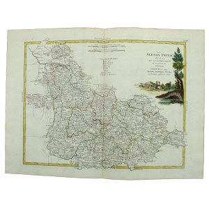 Mapa Śląska z 1779 roku. La Slesia Infer.e divisa ne suoi Principati. Di nuova Projezione (988)